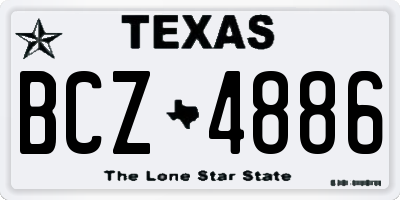 TX license plate BCZ4886