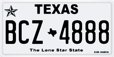 TX license plate BCZ4888