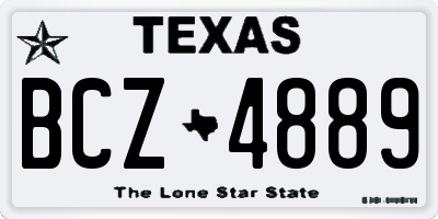 TX license plate BCZ4889