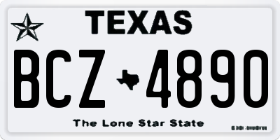 TX license plate BCZ4890