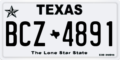 TX license plate BCZ4891