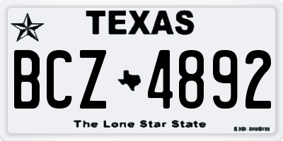 TX license plate BCZ4892