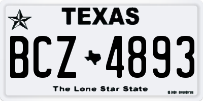 TX license plate BCZ4893