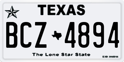 TX license plate BCZ4894