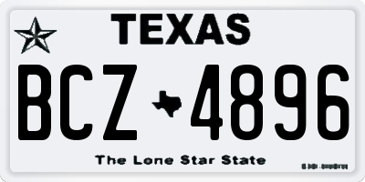 TX license plate BCZ4896