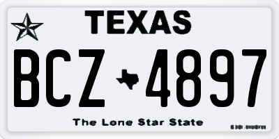 TX license plate BCZ4897