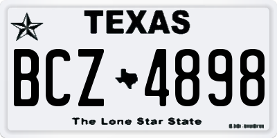 TX license plate BCZ4898