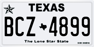 TX license plate BCZ4899