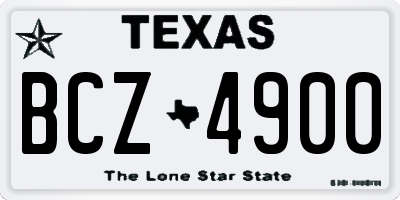 TX license plate BCZ4900
