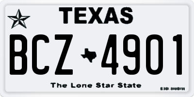 TX license plate BCZ4901