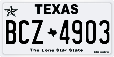 TX license plate BCZ4903