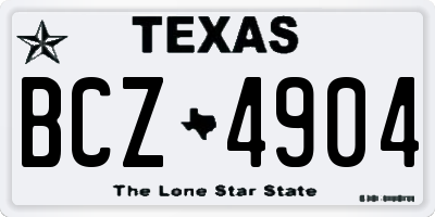 TX license plate BCZ4904