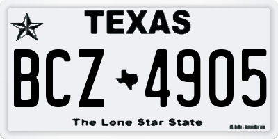 TX license plate BCZ4905