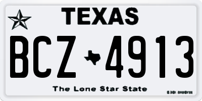 TX license plate BCZ4913