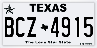 TX license plate BCZ4915