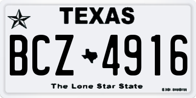 TX license plate BCZ4916