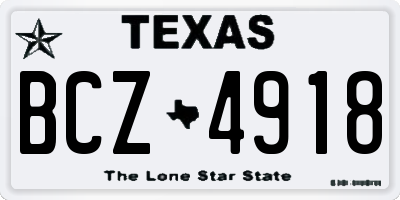 TX license plate BCZ4918