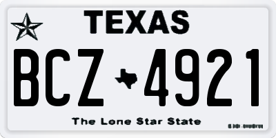 TX license plate BCZ4921