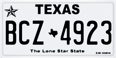 TX license plate BCZ4923
