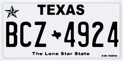 TX license plate BCZ4924