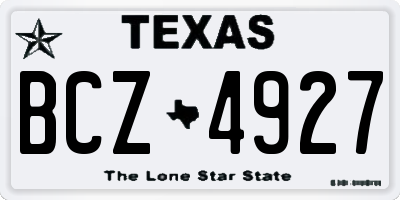 TX license plate BCZ4927
