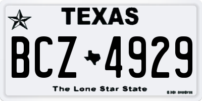 TX license plate BCZ4929