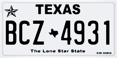 TX license plate BCZ4931