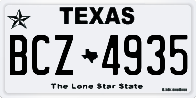 TX license plate BCZ4935