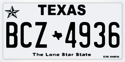 TX license plate BCZ4936