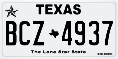 TX license plate BCZ4937