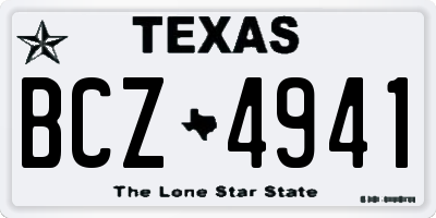 TX license plate BCZ4941