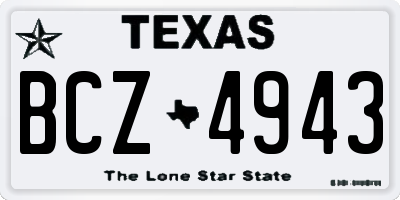 TX license plate BCZ4943