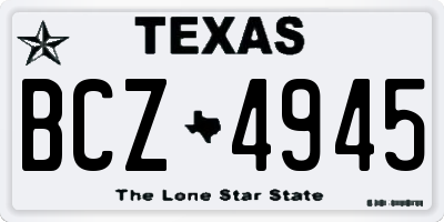 TX license plate BCZ4945