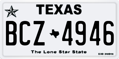 TX license plate BCZ4946