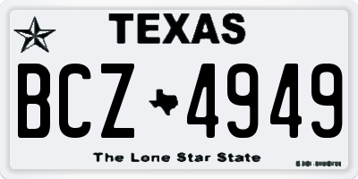 TX license plate BCZ4949
