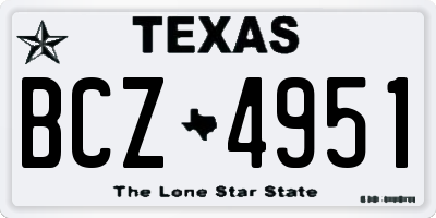 TX license plate BCZ4951
