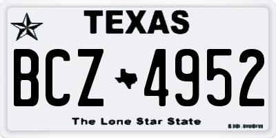 TX license plate BCZ4952