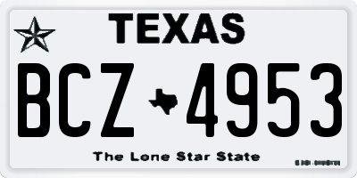 TX license plate BCZ4953