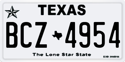 TX license plate BCZ4954