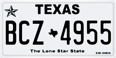 TX license plate BCZ4955