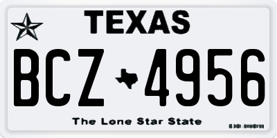 TX license plate BCZ4956