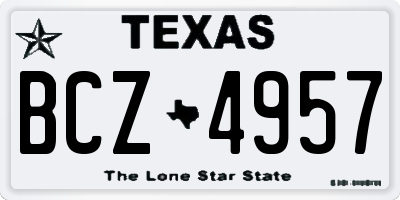 TX license plate BCZ4957