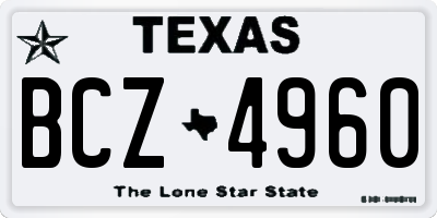 TX license plate BCZ4960