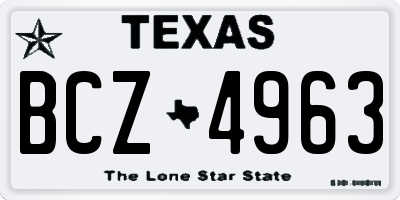 TX license plate BCZ4963