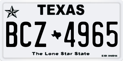 TX license plate BCZ4965