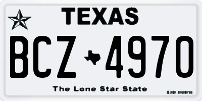 TX license plate BCZ4970