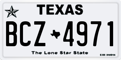 TX license plate BCZ4971