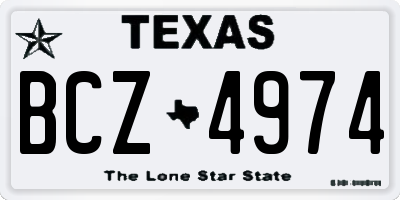 TX license plate BCZ4974