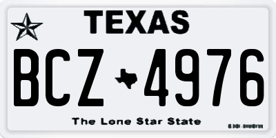 TX license plate BCZ4976