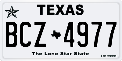 TX license plate BCZ4977